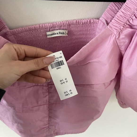 Abercombie Pink Puff Sleeve Top - Picture 5 of 6